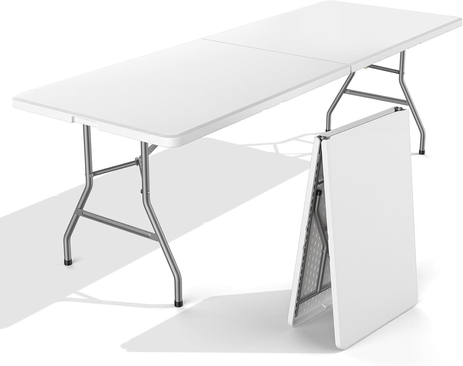Lusenfold 6 FT Folding Picnic Table with 6 Chairs, Portable, Carrying Handle