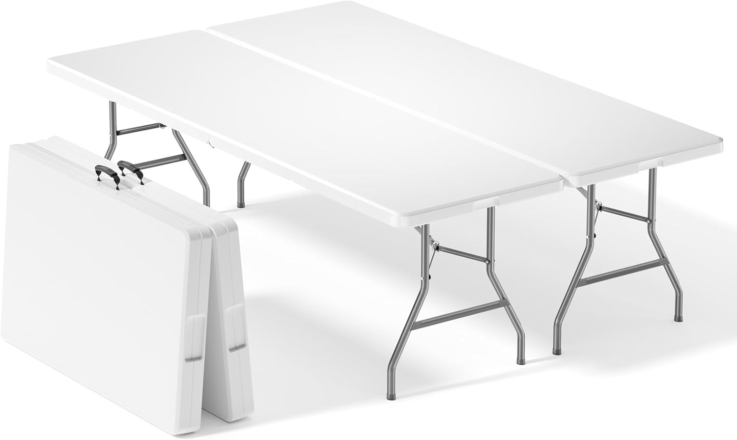 Lusenfold 6 FT Folding Picnic Table with 6 Chairs, Portable, Carrying Handle