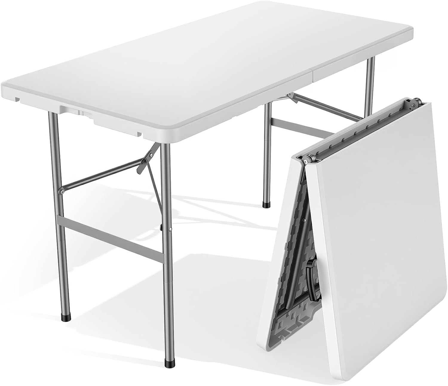 Lusenfold 6 FT Folding Picnic Table with 6 Chairs, Portable, Carrying Handle