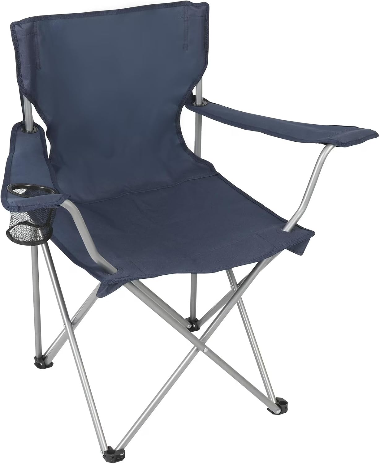 Lusenfold Quad Folding Camp Chair with Cup Holder, Steel Frame, 250 lb Capacity