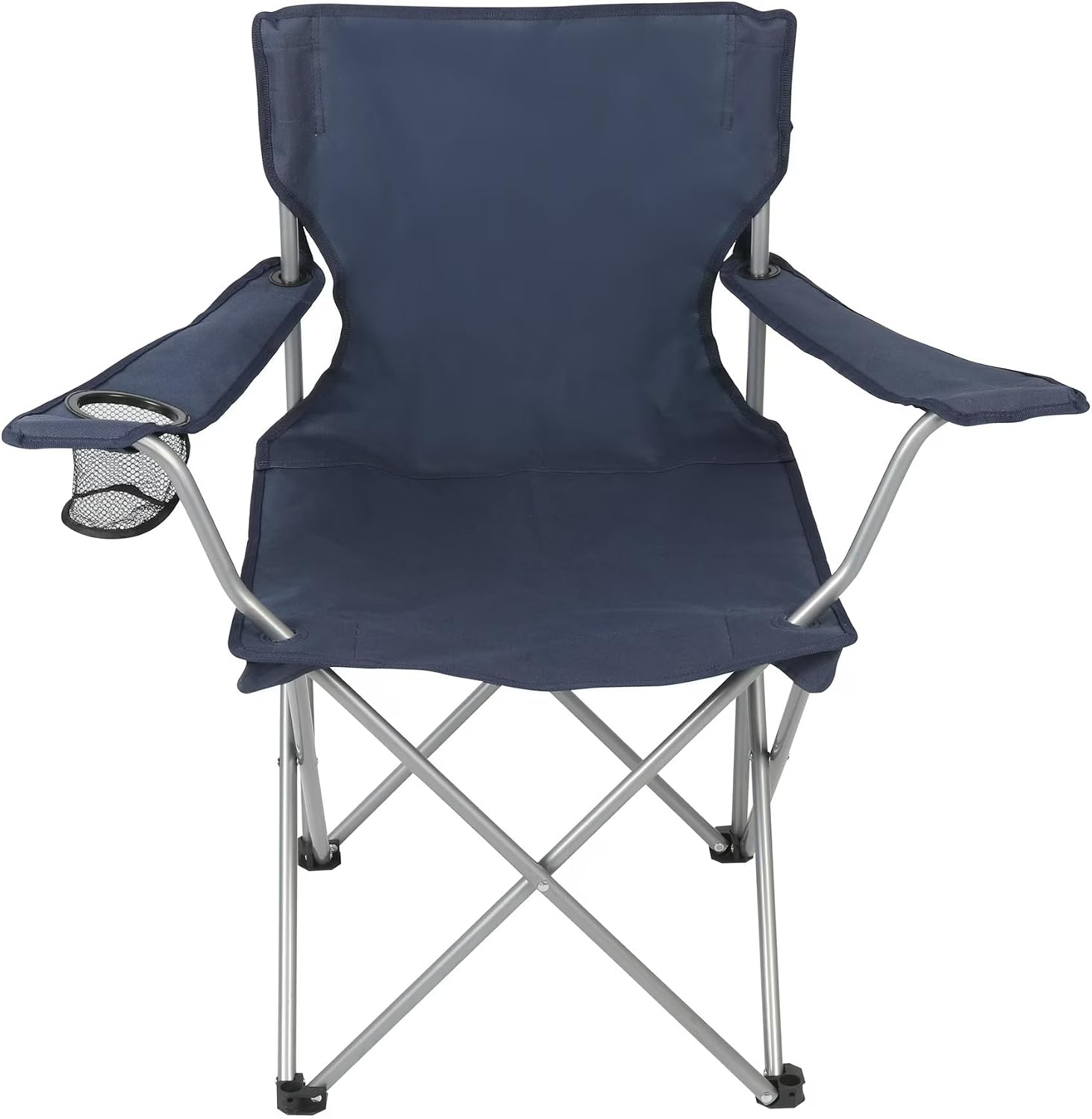 Lusenfold Quad Folding Camp Chair with Cup Holder, Steel Frame, 250 lb Capacity