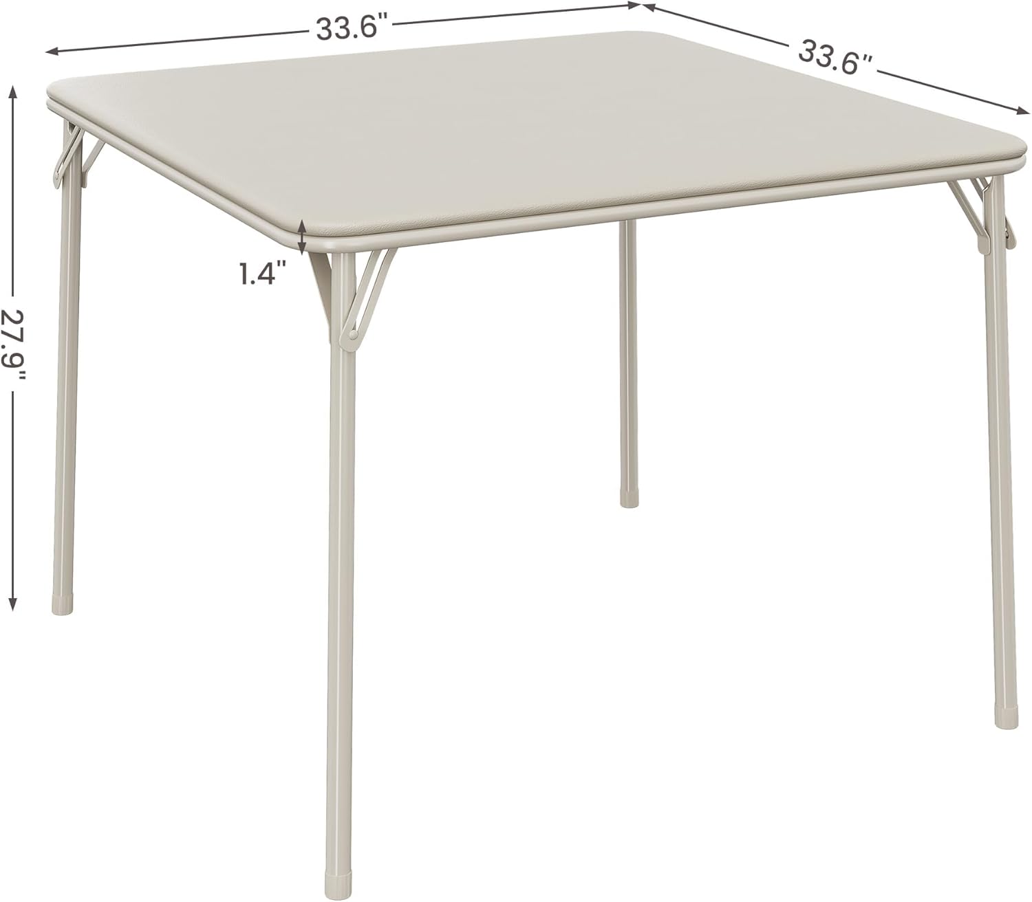 Lusenfold 5-Piece Folding Card Table and 4 Chairs Set, Padded, No Assembly