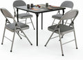 Lusenfold 5-Piece Folding Card Table and Chair Set, Vinyl Upholstery, Collapsible