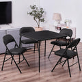 Lusenfold 5-Piece Folding Card Table and Chair Set, Vinyl Upholstery, Collapsible